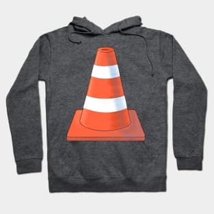 Cute orange and white Safety Cone. Hoodie